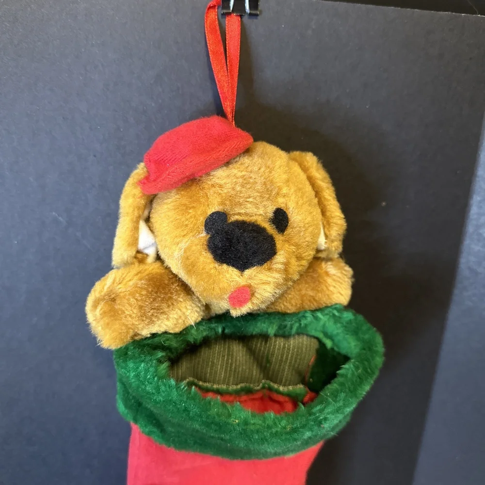 Vintage 80's/90's‎ Plush Dog Christmas Stocking